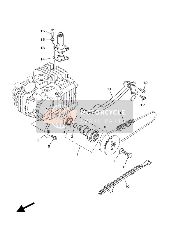 5WBE22100000, Tensioner Assy, Cam Chain, Yamaha, 0